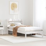 VidaXL Cadru de pat fără saltea, alb, 90x200 cm, lemn masiv pin