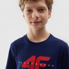 Tricou din bumbac organic cu imprimeu pentru băieți - bleumarin