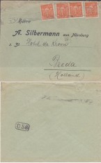 Germany REICH 1923 600 MARK on COVER NURNBERG to HOLLAND D.414