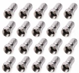 Cumpara ieftin Set 20 mufe F HQ 6.6 mm cu garnitura, conectori coaxiali metalici pentru cablu RG6, montaj prin infiletare, compatibili TV digital, satelit, CATV si C