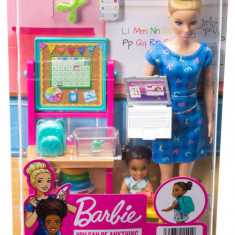 Barbie Cariere Set Mobilier cu Papusa Blonda Profesoara