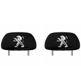 Set 2 huse tetiere negre, pentru gama auto PEUGEOT