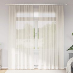 Gossi perdele din voile cu tabla 2 buc crem