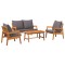 Set bistro 4 buc. Maro Lemn Solid de Acacia - 2