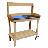 Cumpara ieftin Masa de gradina pentru chiuveta din lemn maro Bardy 94x49x120 cm