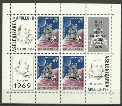 1969 - Apollo 11, bloc neuzat foto