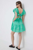 GAP rochie din bumbac culoarea verde, mini, evazati