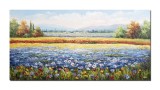 Cumpara ieftin Tablou living, dormitor 3D peisaj pictat manual, Camp cu florii, 120x60cm ulei pe panza in relief, Valentin Pop