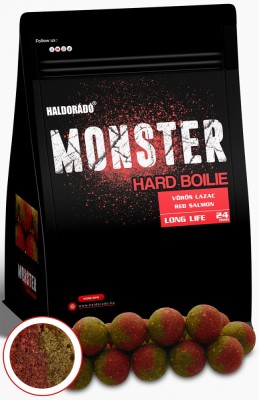 Haldorado - Boilies-uri Monster Hard Boilie 24+, 700g, 24mm - Somon rosu foto