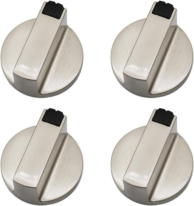 Set de 4 butoane aragaz, Argintiu