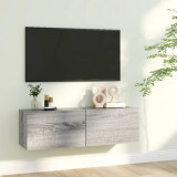 Comodă TV de perete, gri sonoma, 100x30x30 cm, lemn prelucrat, vidaXL