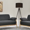 Lampadar Faro negru cu design modern tip tripied, 153 cm
