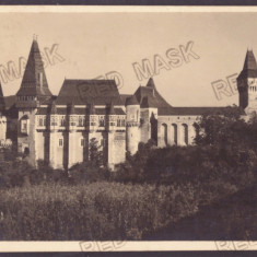 2844 - HUNEDOARA, Hunyad Castle, Romania - old postcard real Photo - used - 1937