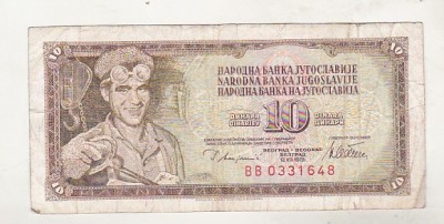 bnk bn Iugoslavia 10 dinari 1978 circulata foto