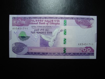 ETIOPIA 200 BIRR 2020 UNC foto