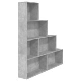 Biblioteca/Separator, gri beton, 155x24x160 cm, lemn prelucrat