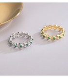 Cumpara ieftin Inel Argint 925 Placat cu Aur , sirag de Inimi cu Zirconiu Verde