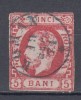 ROMANIA 1871/72 LP 30 REGELE CAROL I CU BARBA 5 BANI ROSU STAMPILAT