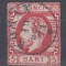 ROMANIA 1871/72 LP 30 REGELE CAROL I CU BARBA 5 BANI ROSU STAMPILAT