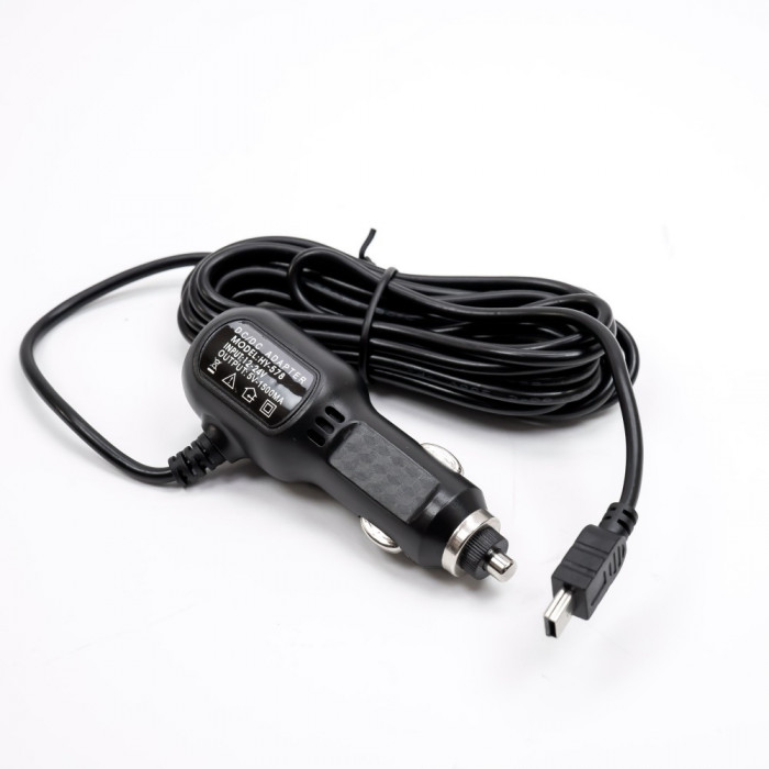 Incarcator auto PNI cu mufa mini USB 12V/24V - 5V 1.5A, pentru DVR auto, lungime cablu 3.5m PNI-MINIU1A