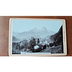 Fotografie, Berchtesgaden, district rural in Germania, pe fundal muntele Watzmann, 1896