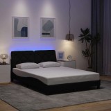 VidaXL Cadru de pat cu LED fără saltea Negru 140x190 cm Material