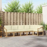 vidaXL Set de canapele de exterior 6 pcs Alb și crem Poliester 3387714