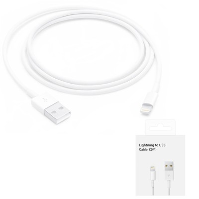 Apple - Data Cable A1510 (MD819ZM/A) - USB-A to Lightning, 2m - White (Blister Packing) foto