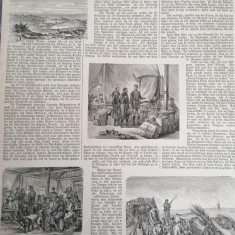 Pagina ziar litografii armata romana, Razboiul de Independenta, gen. Cernat 1877