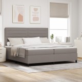 VidaXL Pat cu arc de box gri taupe cu saltea 200x200 cm