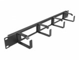 Organizator cabluri 19&quot; 1U 4 inele Negru, Delock 66658