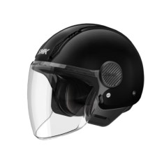 Casca open face SMK Laminar Solid negru lucios foto