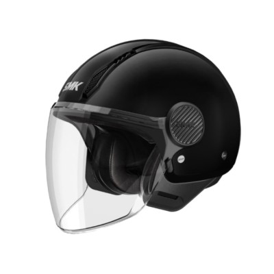 Casca open face SMK Laminar Solid negru lucios foto