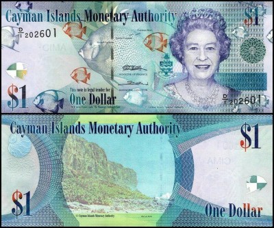 !!! CAYMAN ISLANDS - 1 DOLAR 2010 - P 38 a - UNC / PREFIX D/1 foto