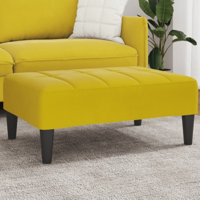 Taburet, galben, 77x55x31 cm, catifea