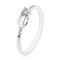 Inel din argint 925, bra?e inguste decorate cu zirconii transparente, trident - Marime inel: 62