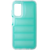 Husa spate antisoc policarbonat alb si TPU turquoise, semitransparent, pentru Samsung Galaxy A15 4G, 5G