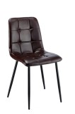 Set 4 scaune fier negru piele ecologica maro Jade 44 x 53 x 86,5 cm