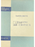 Sainte-Beuve - Pagini de critică (editia 1958)