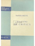 Sainte-Beuve - Pagini de critica (Editia: 1958)