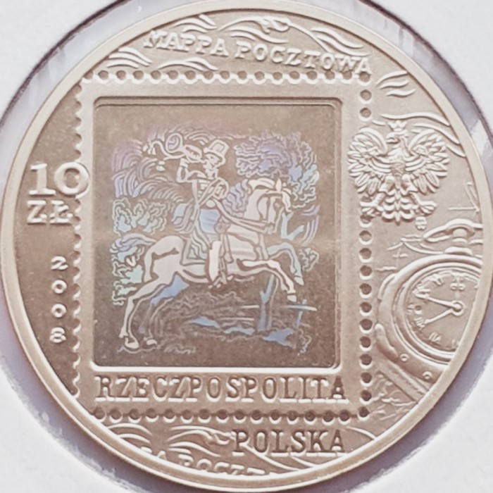 Polonia 10 zloti 2008 argint - Polish Post - km 655 - G025