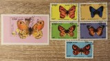 Seria Completă + Coliță Cambodgia 1993 - Fluturi, Expoziția Brasiliana, Colecție Lepidoptere, 6v - Ștampilate -A242