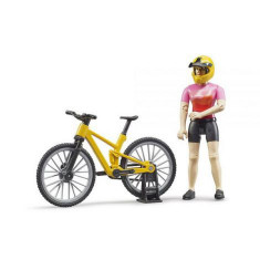 Bruder - figurina ciclista cu bicicleta de munte 63111 Bruder