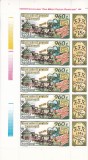 1995 LP 1384 a ZIUA MARCII POSTALE ROMANESTI BLOC 5 TIMBRE CU VINIETE MNH