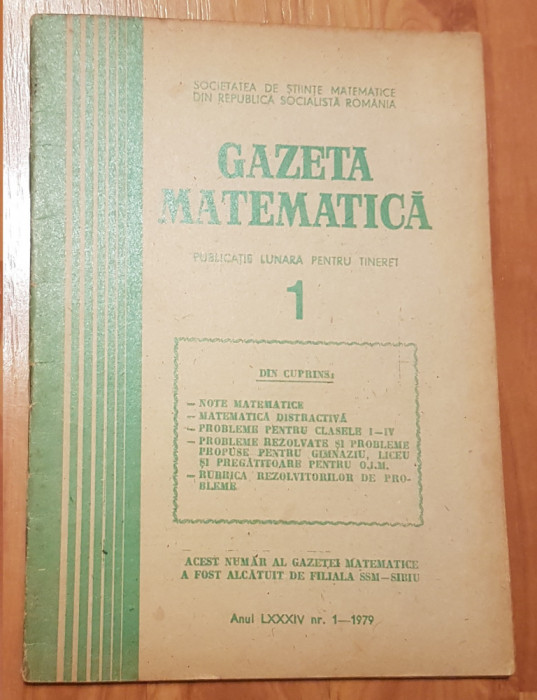 Gazeta matematica - Nr. 1 din 1979