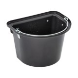 Galeata hranire cabaline 12 litri Kerbl cu fixare si maner robust negru pentru cai, grajd, remorca transport