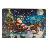 Puzzle pentru copii, Mos Craciun cu sanie, 24 piese, carton, multicolor, CMCLASS