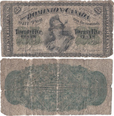 1870 (1 III), 25 cents (P-8a) - Canada foto