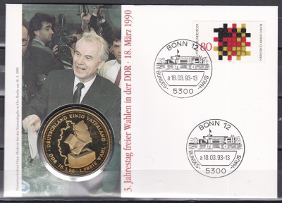 Germania 1993 - 3 ani de la alegerile libere din RDG, FDC NUMIS foto