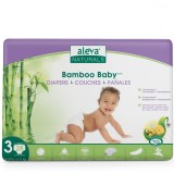 Scutece vegane din fibre de bambus nr. 3 6-11 Kg, 28 bucati, Aleva Naturals